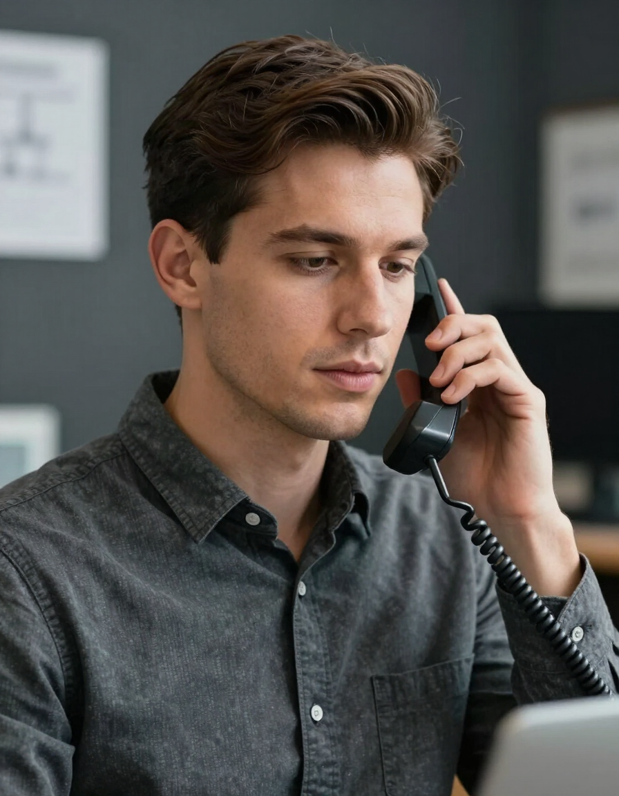 Contractor answering a tracked phone call lead