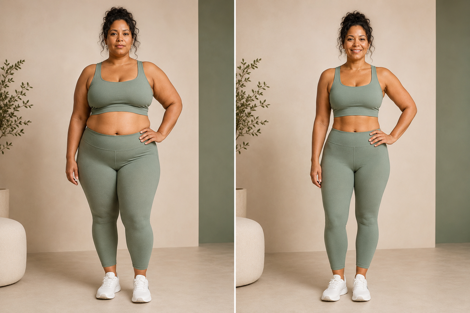 Woman’s before-and-after medical weight-loss transformation