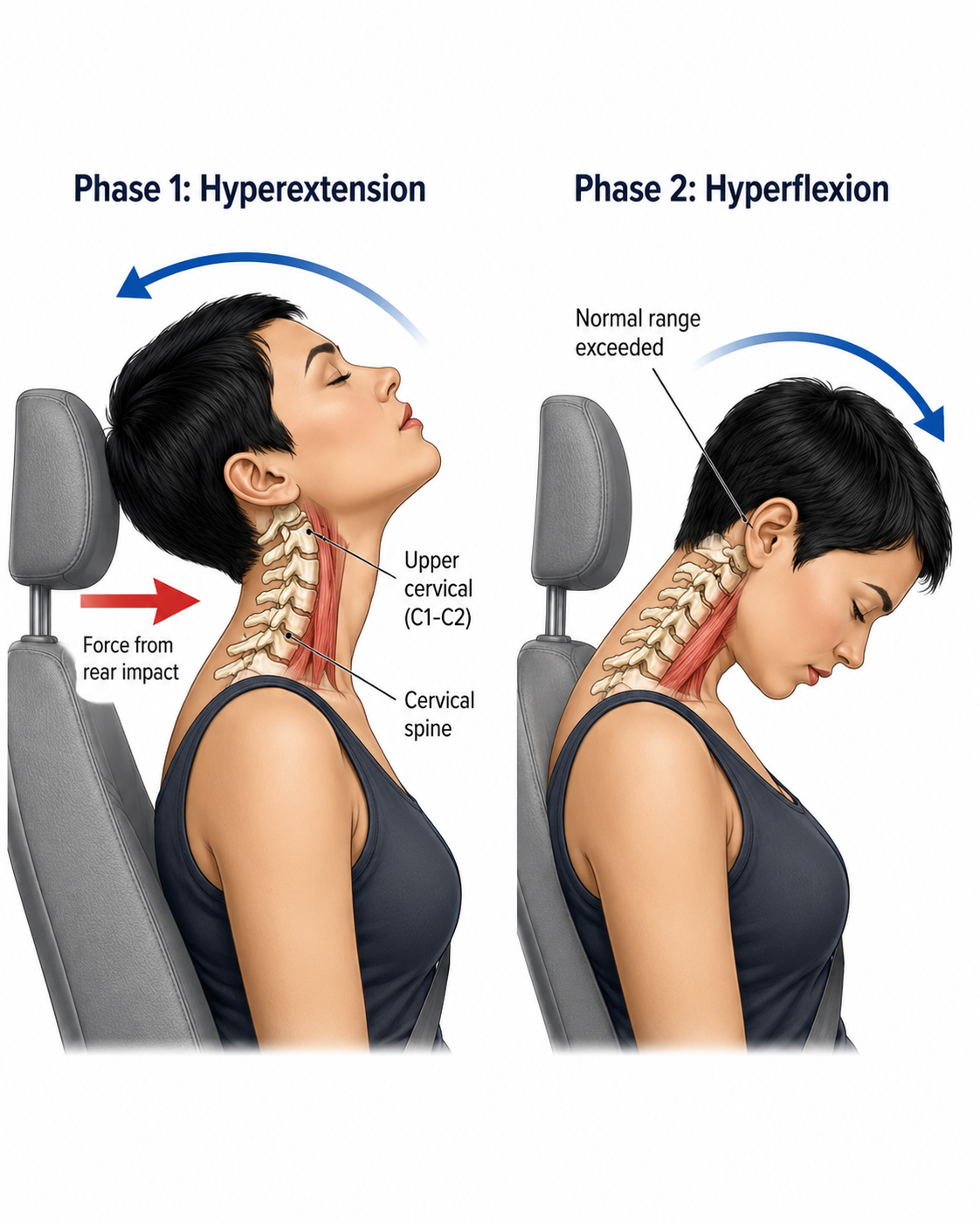 Whiplash and auto injury medical massage evaluation in The Woodlands