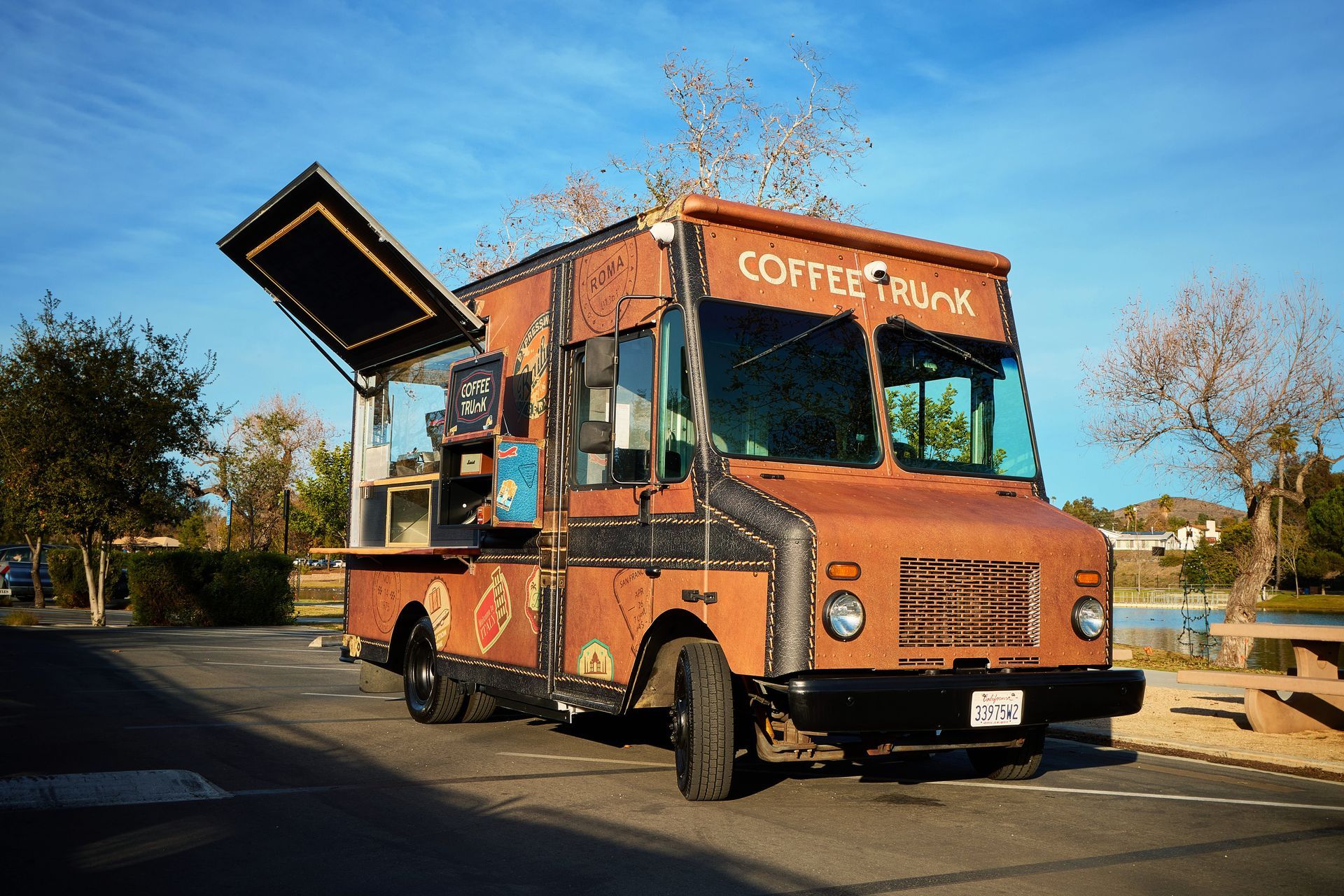 Custom coffee truck exterior by San Diego Food Truck Pros