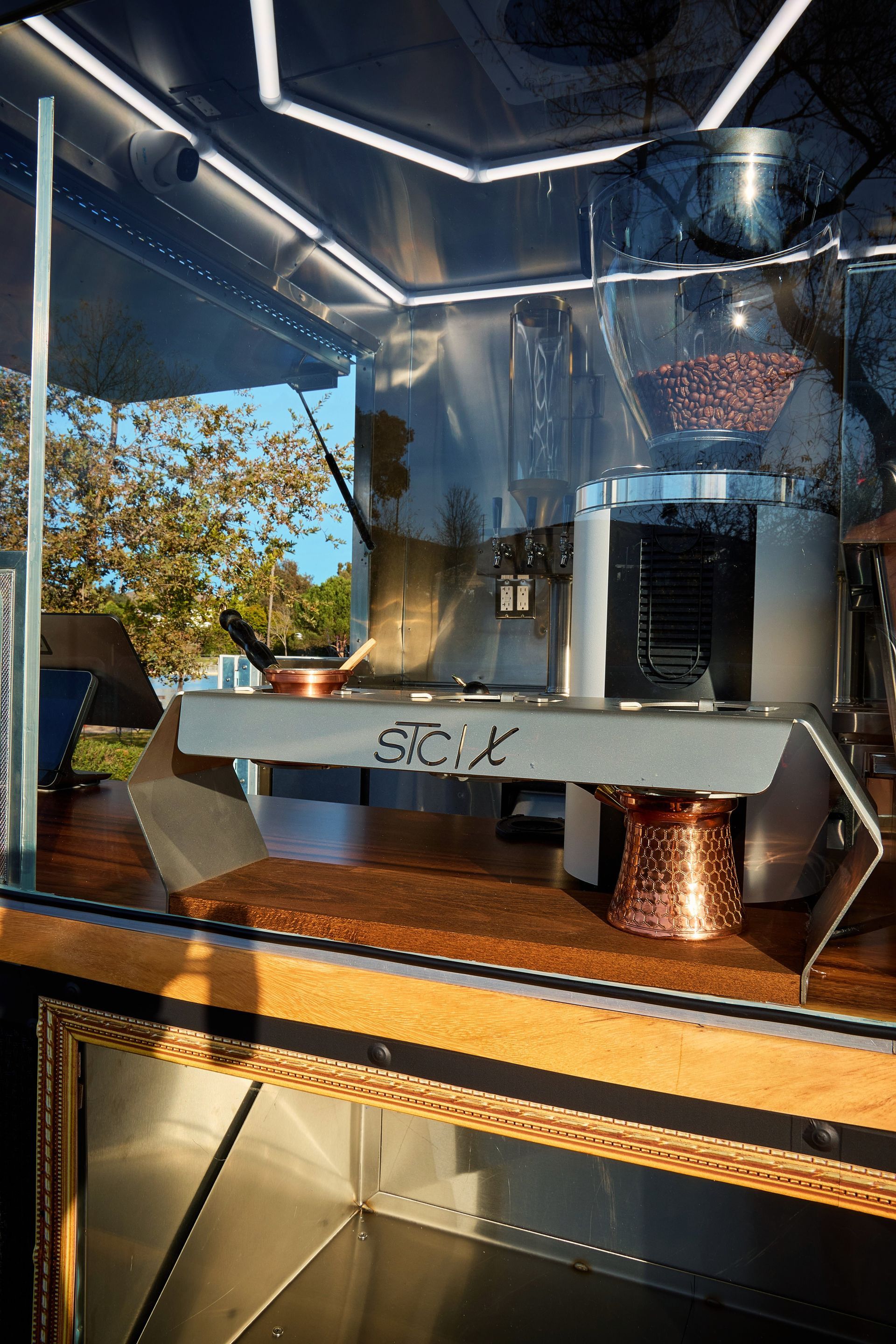 Custom coffee truck interior by San Diego Food Truck Pros