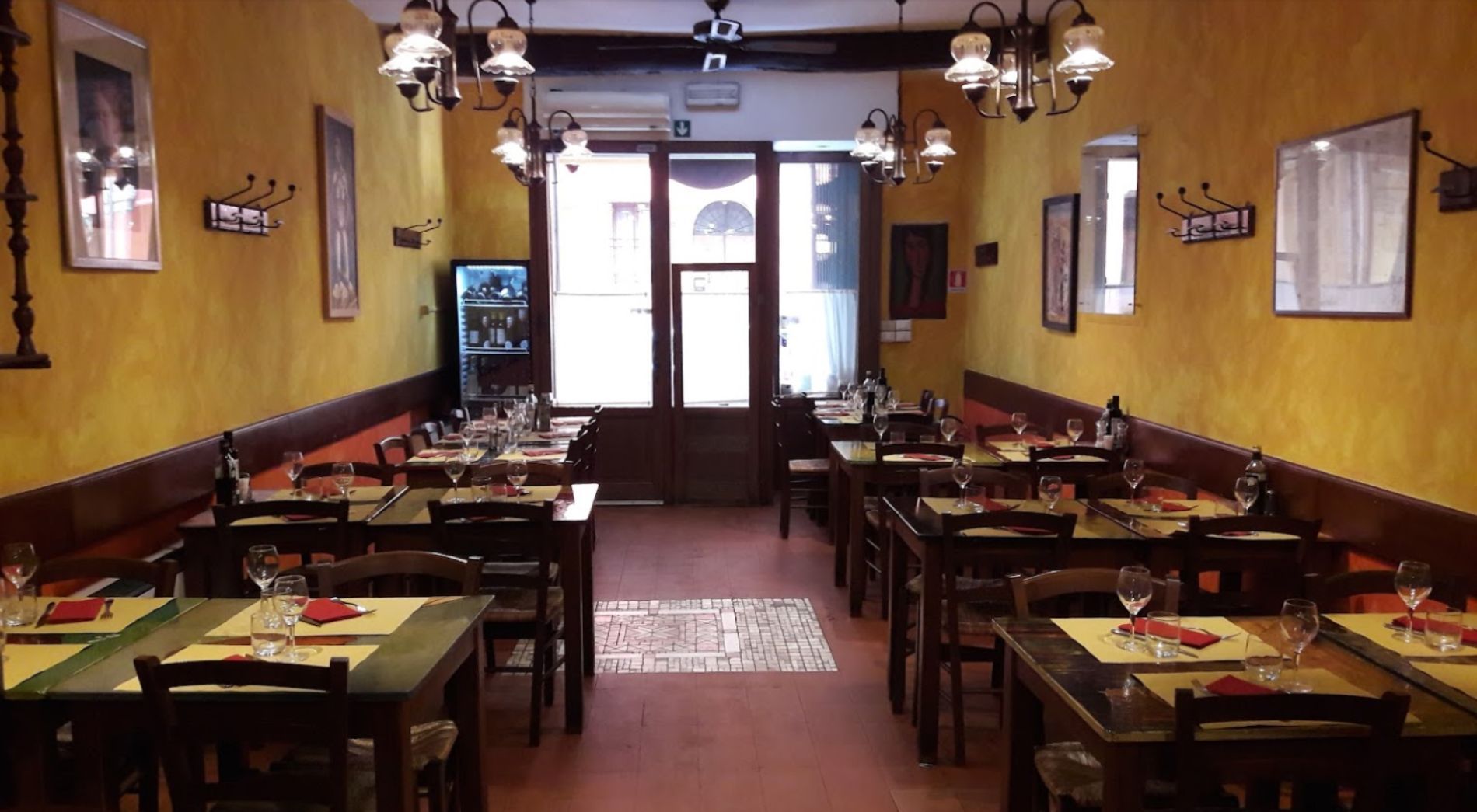 inside traditional trattoria bologna