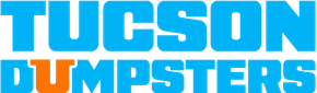 Tucson Dumpsters logo in blue and orange text on a white background