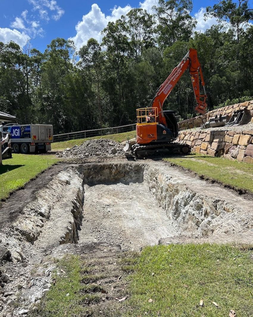 Excavation Of swimming pool site— Bombs Away Pools in Coolangatta, QLD