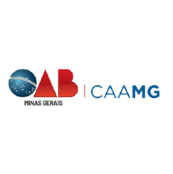 Logotipos da OAB Minas Gerais e da CAAMG em fundo branco.