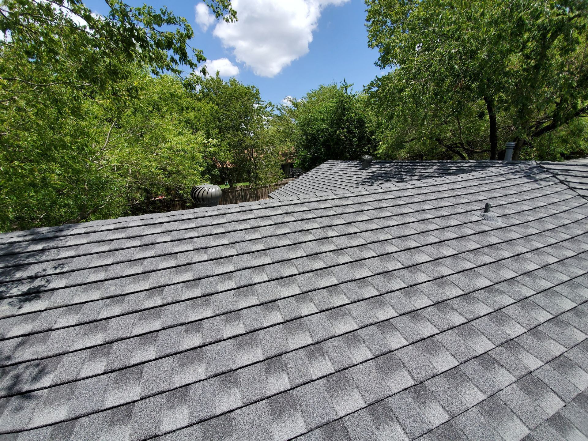 Asphalt shingles on a roof