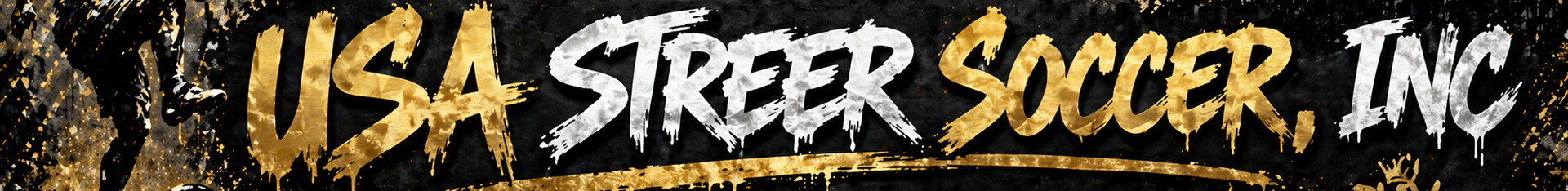 USA Street Soccer, Inc. logo on a black background with gold and white text