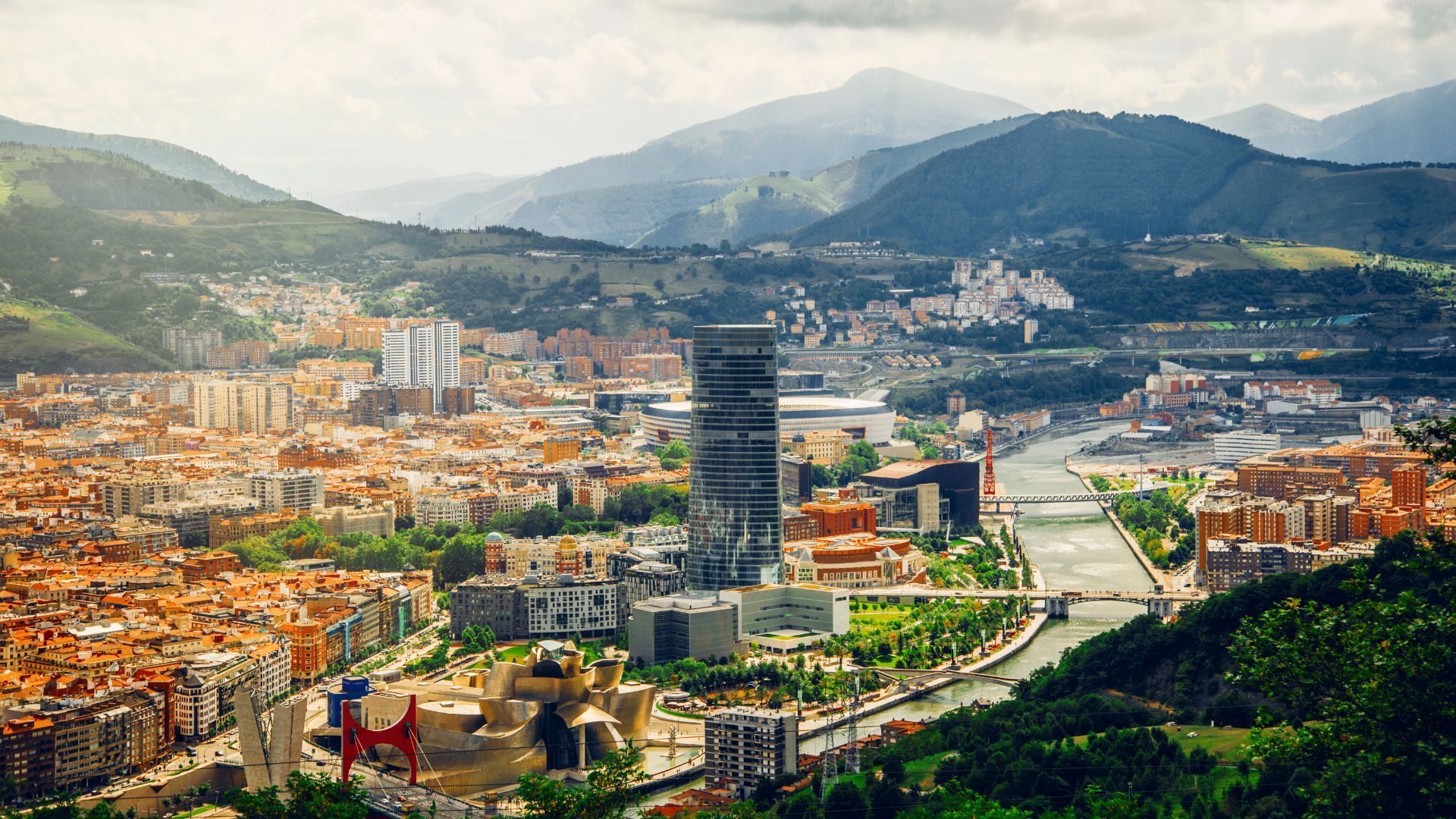 an aerial view of bilbao