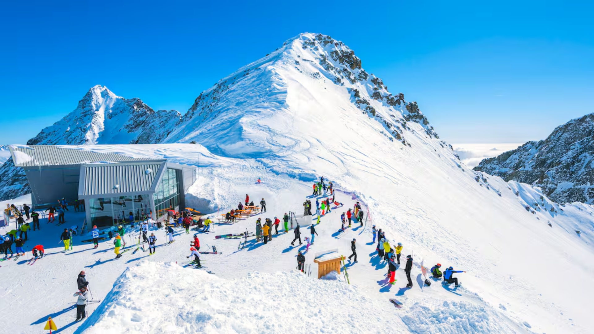 Ski resort - mountain with skiers on it