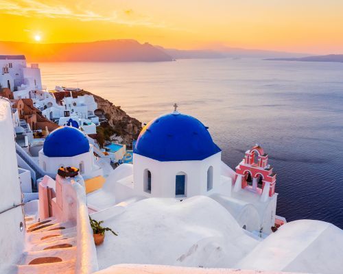 santorini at sunset
