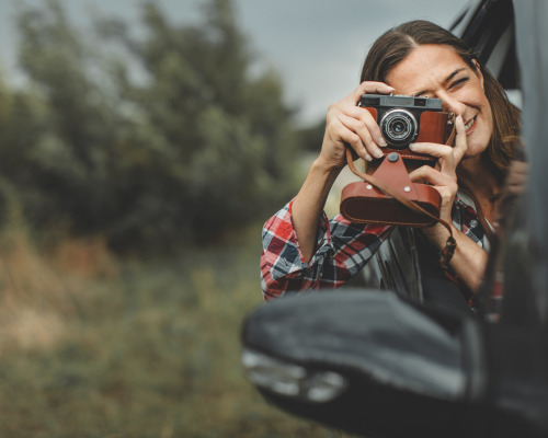girl taking picture