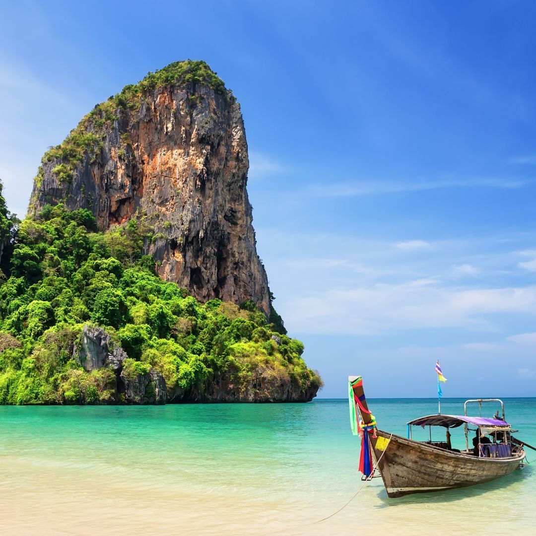 scenic thailand with a rock formation