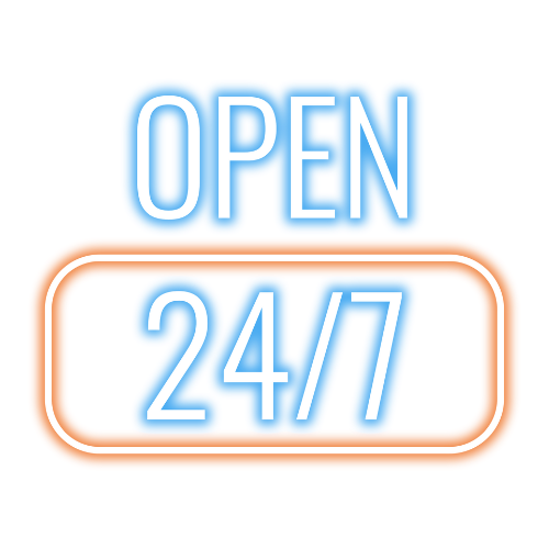 Neon sign with the word 