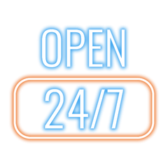 Neon sign with the word 