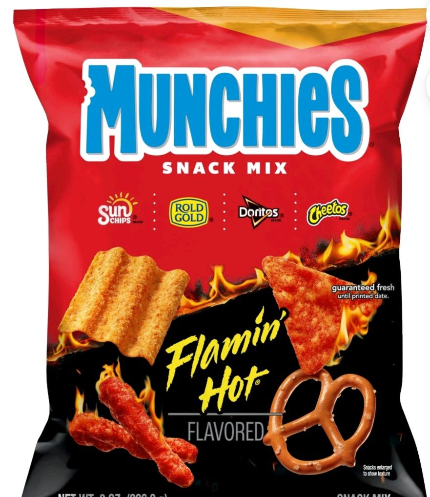 Munchie's flaming hot snack mix