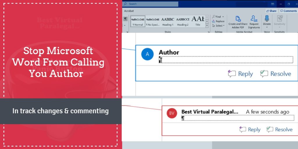Stop MS Word from Calling You Author