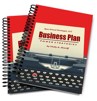 A book titled business plan power strategies by holly a sheriff.