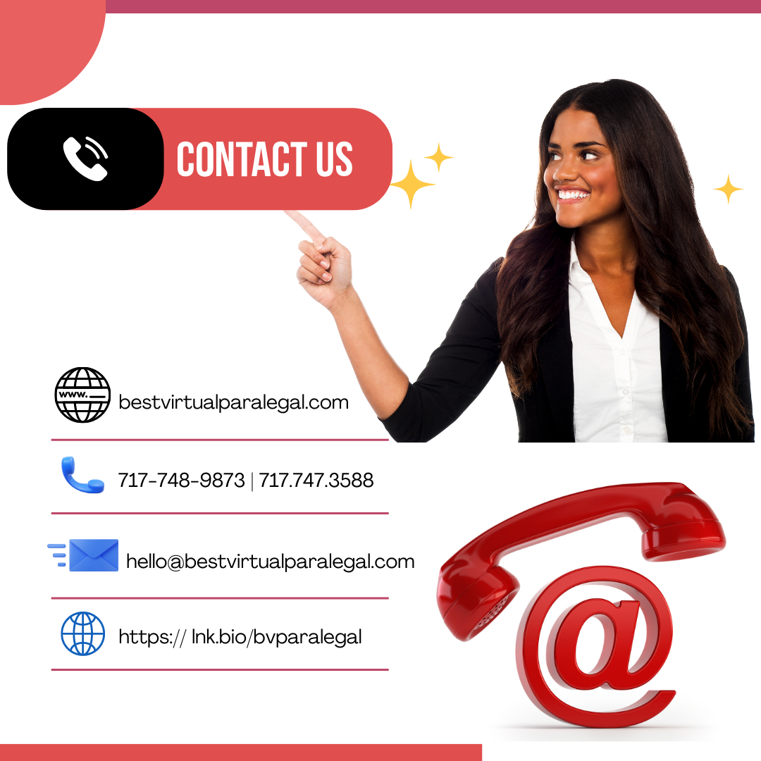 A woman is pointing at a contact us button.