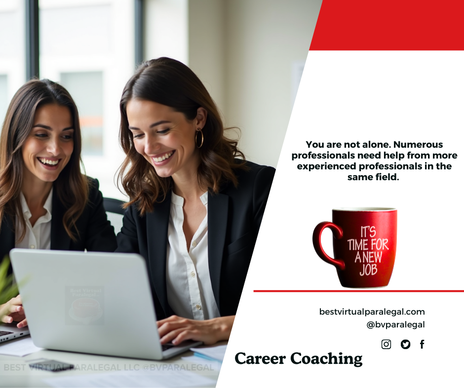 Two paralegals in a coaching session at Best Virtual Paralegal LLC (BVP)