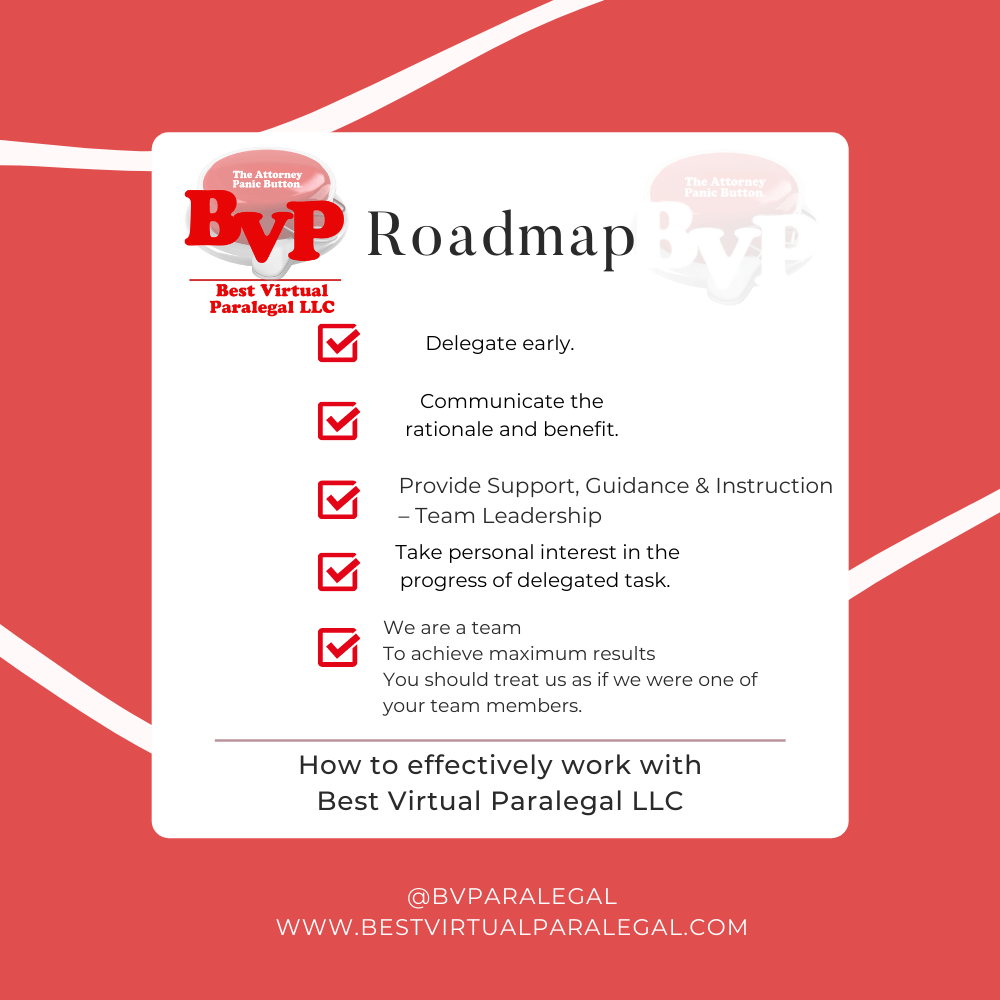 A roadmap for bvp shows how to effectively work with best virtual paralegal llc.