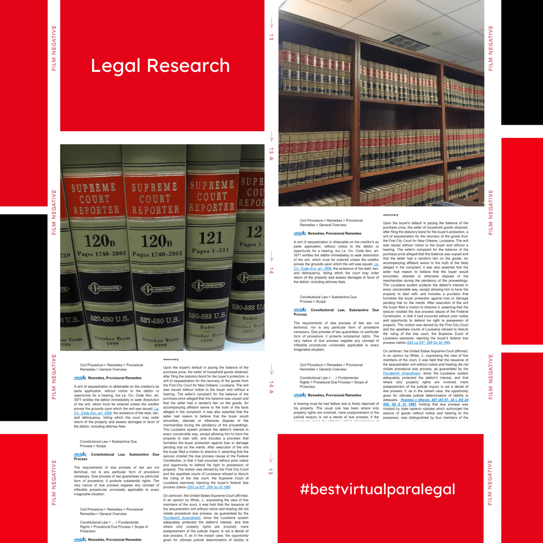 Best  Virtual Paralegal  offers top notch legal research.