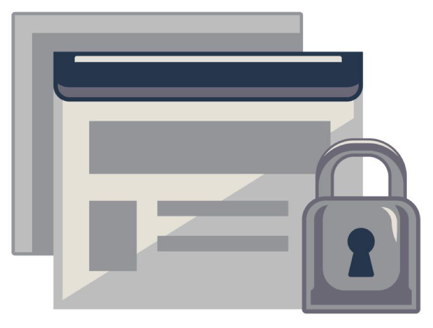 clipart padlock and browser windows