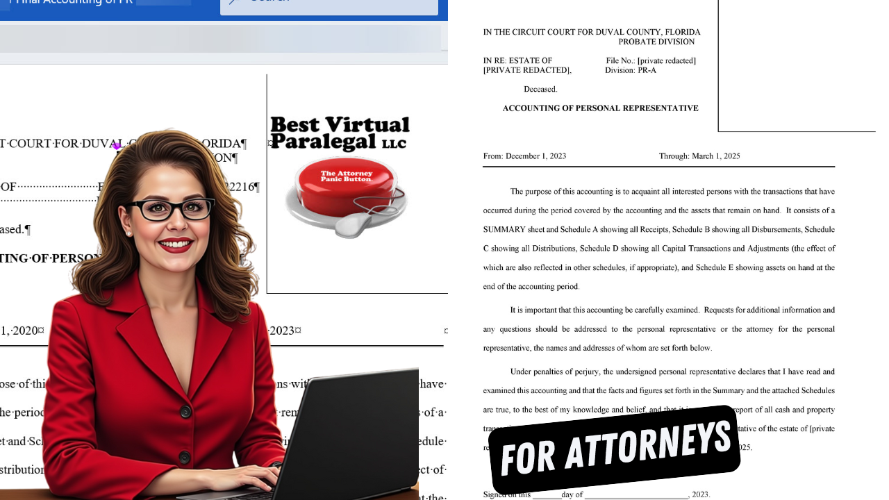 Final Accounting Sample - Florida Probate