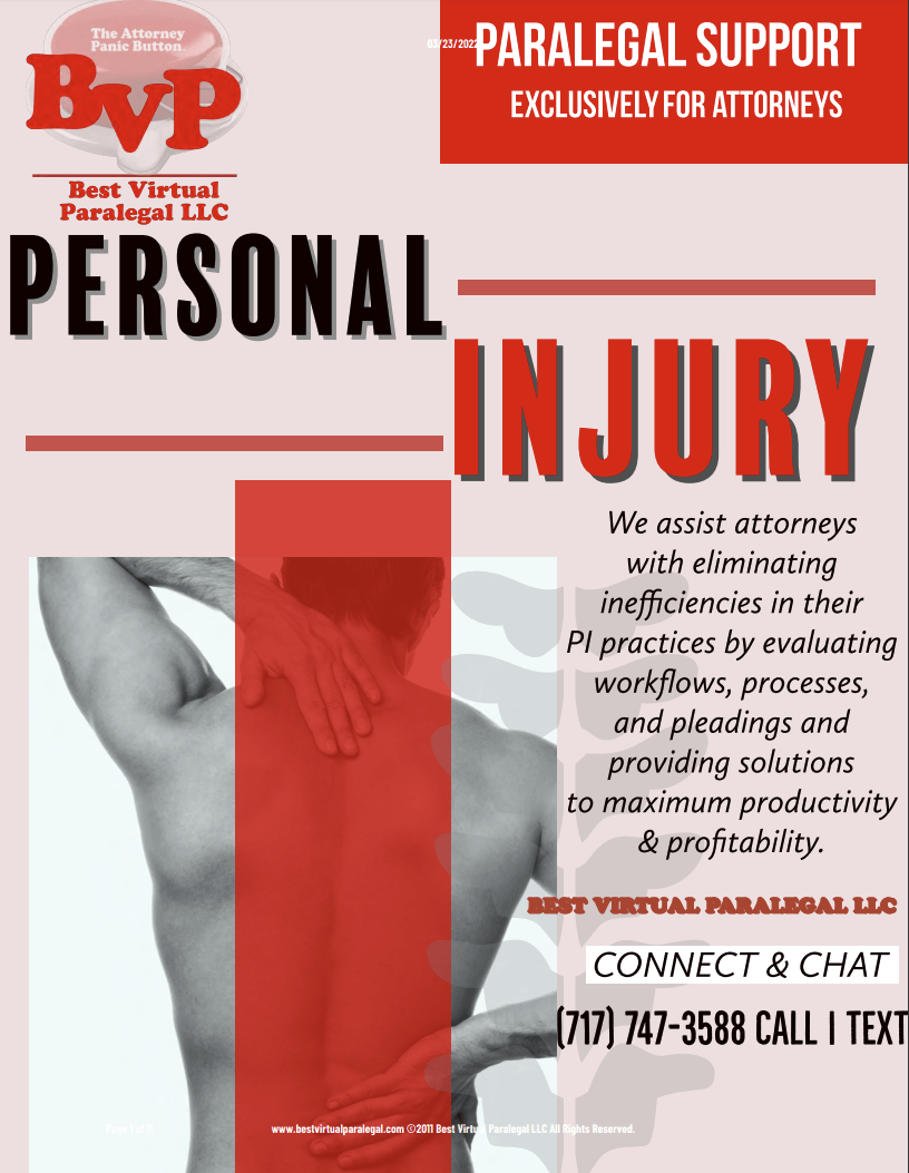 A poster that says personal injury on it.