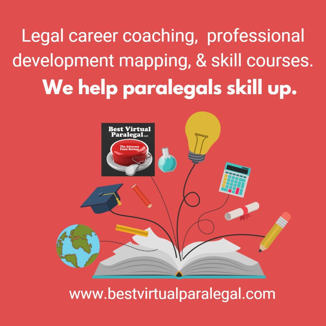 An advertisement for legal career coaching professional development mapping and skill courses.