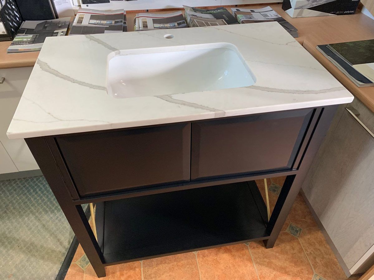 A Bathroom Vanity With a Sink on Top of It — Coastal Detail Joinery in Tuncurry, NSW