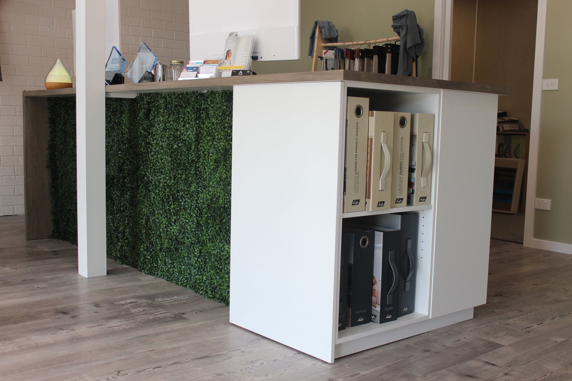 Office reception desk with desk joinery fit-outs recently installed. — Coastal Detail Joinery in Taree, NSW