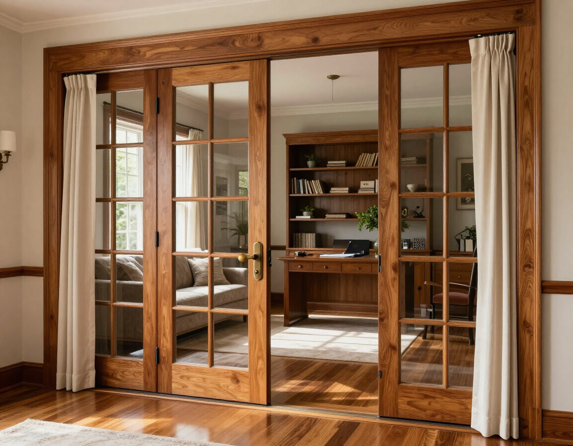 French doors in NC craftsman home