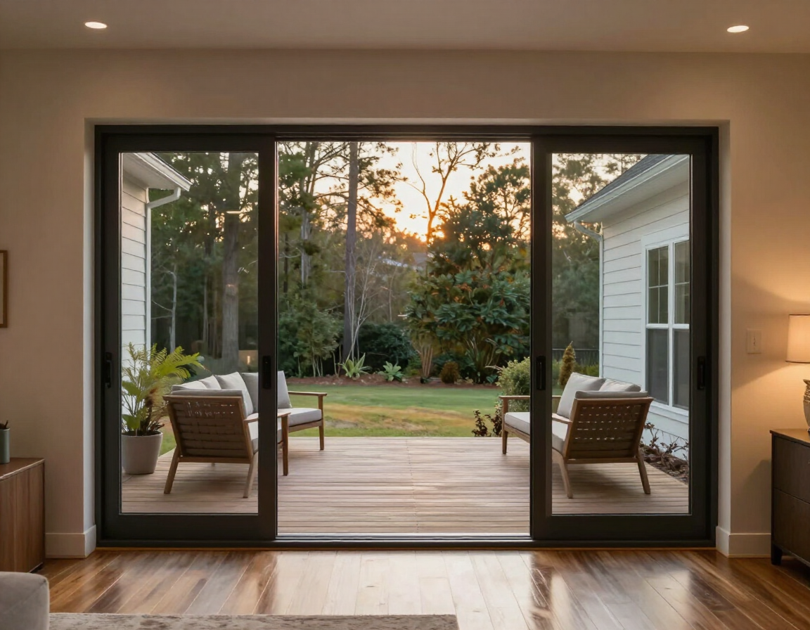 Sliding patio door on NC home