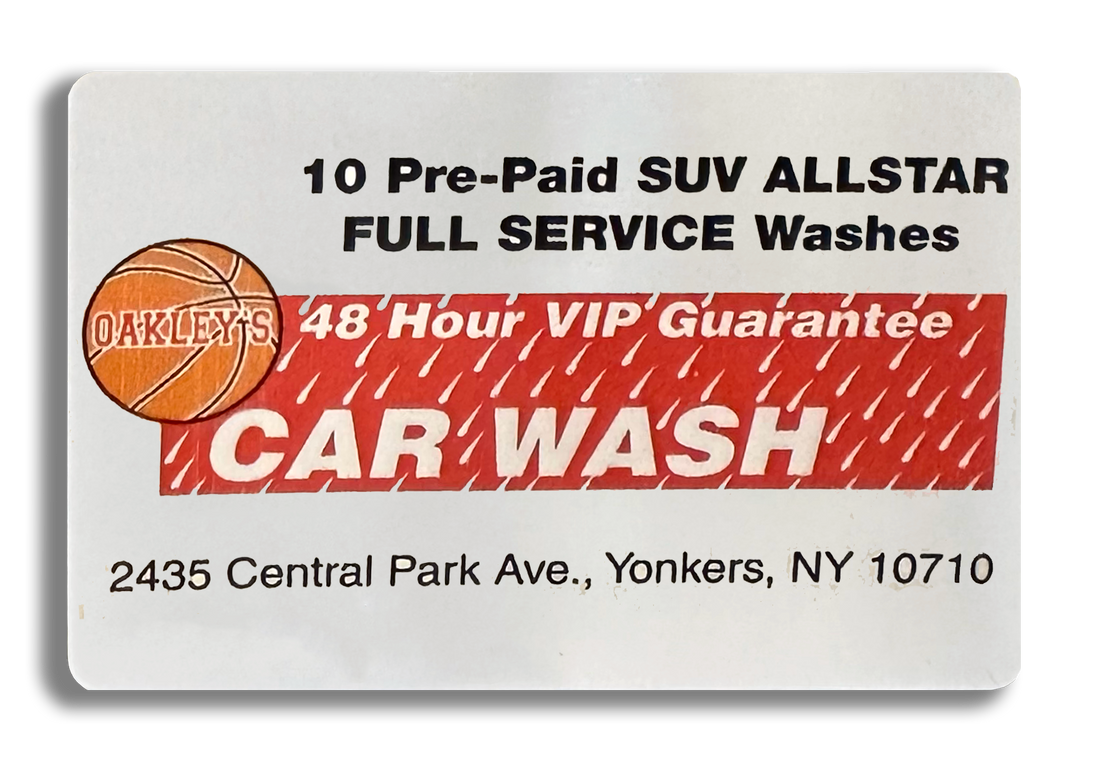 ALL STAR CAR PLUS FULL SERVICE PREPAID CARWASH GIFTCARD AND WASH BOOKS OAKLOEYS CARWASH YONKERS NEW YORK