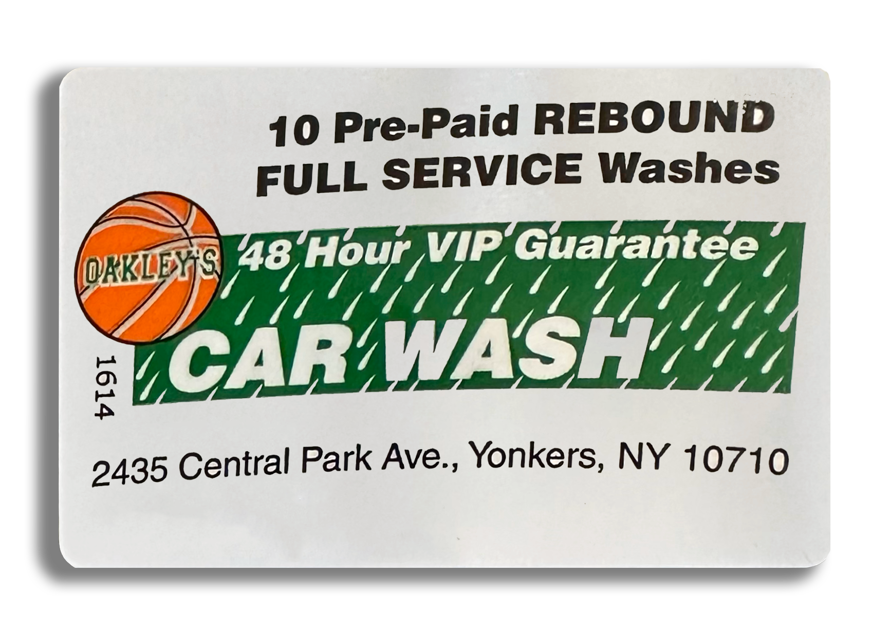 REBOUND CARWASH FULL SERVICE PREPAID CARWASH GIFTCARD AND WASH BOOKS OAKLOEYS CARWASH YONKERS NEW YORK