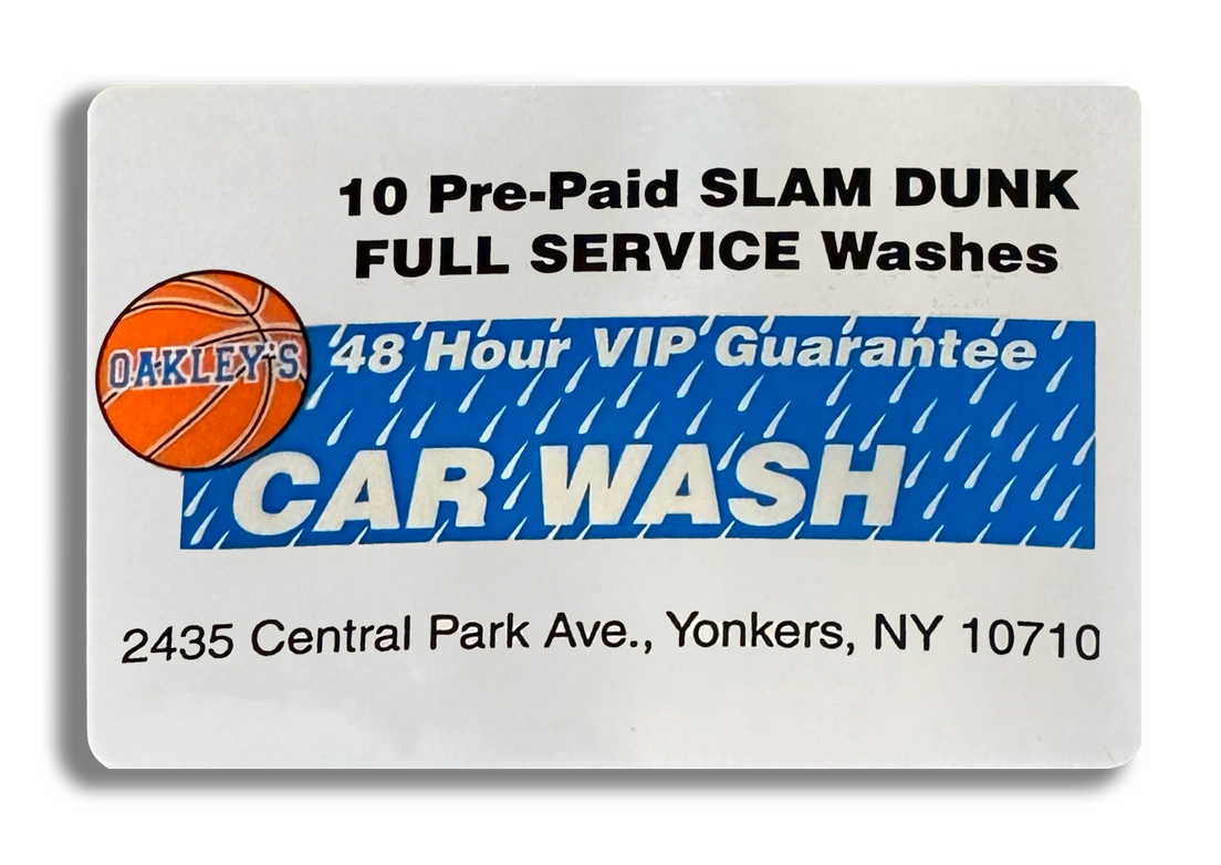SLAM DUNK FULL SERVICE PREPAID CARWASH GIFTCARD AND WASH BOOKS OAKLOEYS CARWASH YONKERS NEW YORK