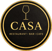Black and gold circular logo for 