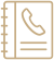 Phone book icon. Contact list with phone symbol.