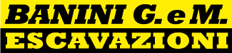 BANINI G. e M. ESCAVAZIONI in grassetto nero su sfondo giallo