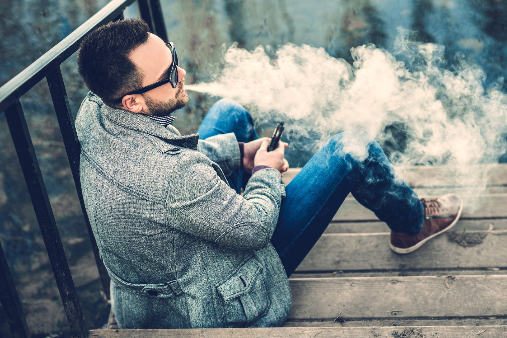 Man Vaping