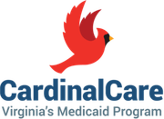 CardinalCare logo with red cardinal and blue text, “Virginia’s Medicaid Program”