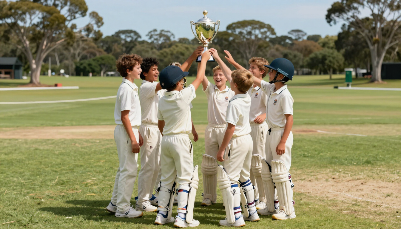 Eastlake Cricket Club U12s UC Cup 2026 winners celebrating