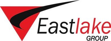 Eastlake Group logo with red and black triangular emblem and black text on white background