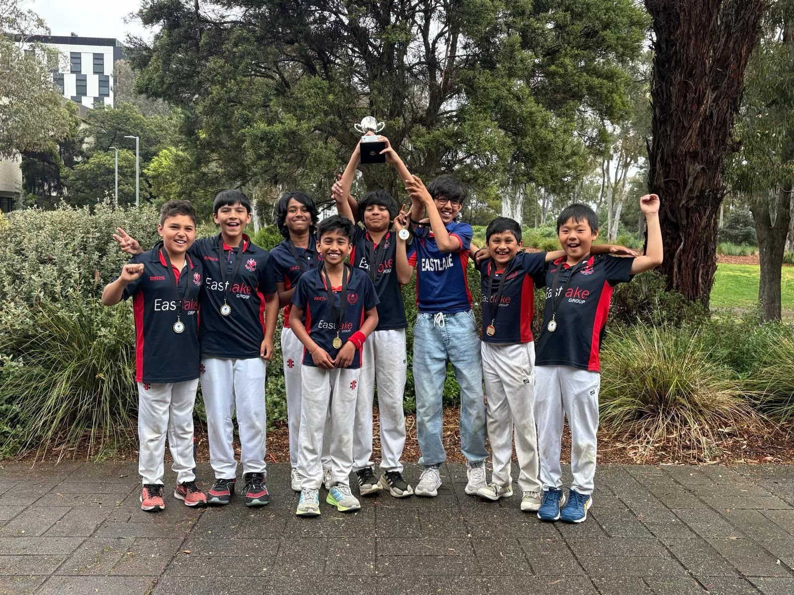 Eastlake Cricket Club U12s UC Cup 2026 winners celebrating