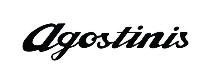 Agostini's black script logo on a white background