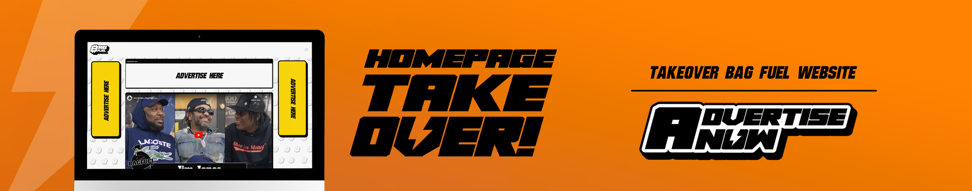 Bag Fuel Homepage Takeover Advertisement Banner