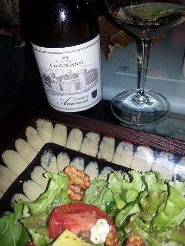 Chardonnay with cheese and salad pairing