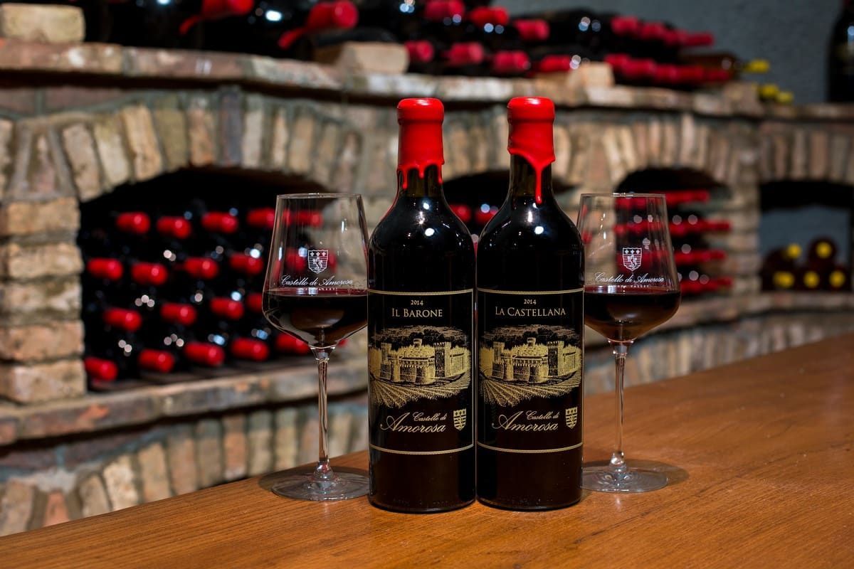 Castello di Amorosa reserve wines in cellar