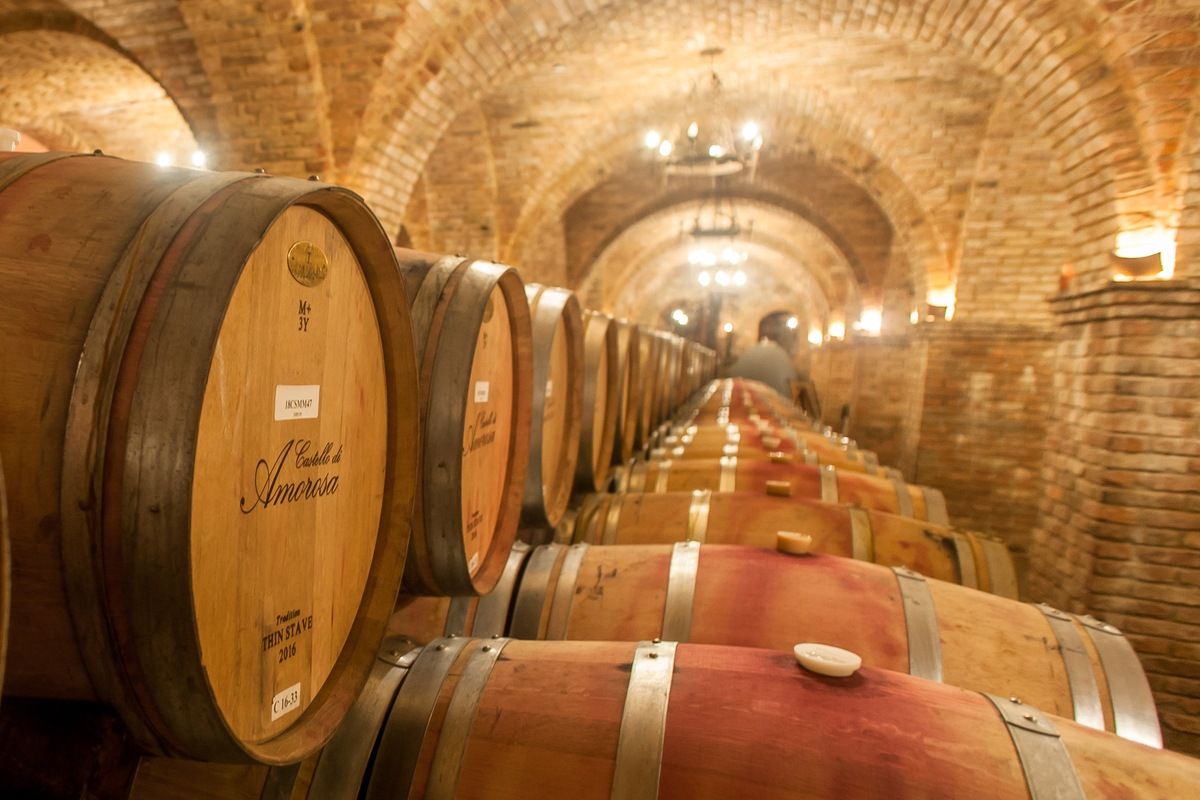 Grand Barrel Room at Castello di Amorosa.