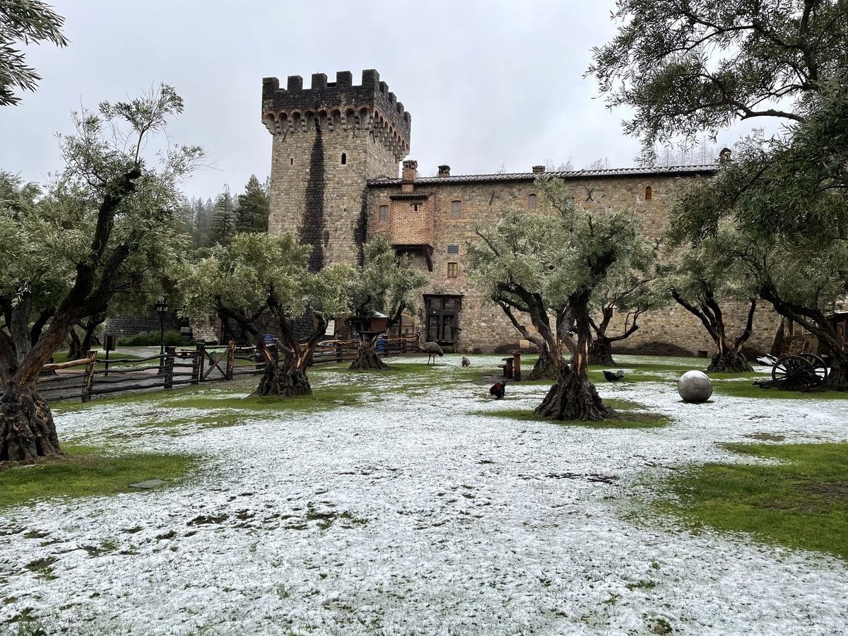 Snow at Castello di Amorosa